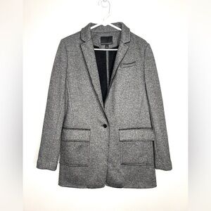 Banana Republic Boyfriend Blazer Jacket Sz 8 Gray wool blend sophisticated